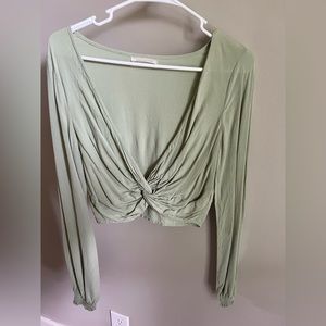 Urban Outfitters Cropped Long Sleeve Shirt